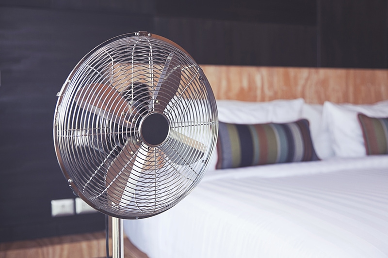 improve your home's indoor air quality, electric fan in room